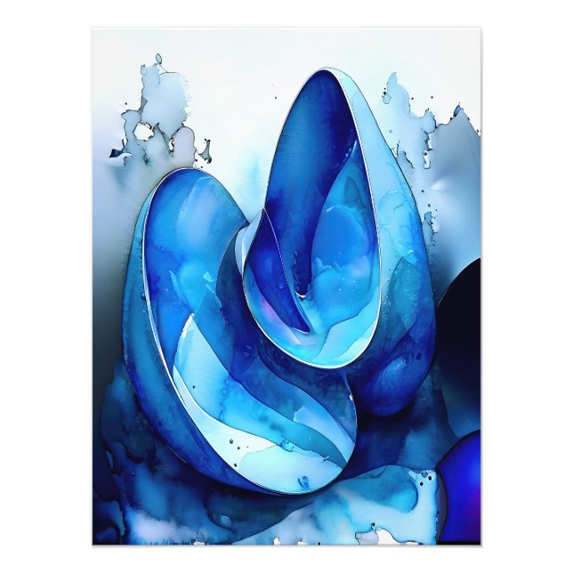 Cyan Seashell Whirl Fotodruck (Vorne)