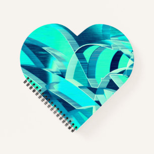 Cyan Tracks mit Drizzles auf aquamarinem Hintergru Notizbuch