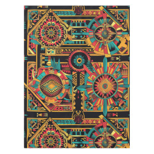 Cyan traditionnel "Rêve aztèque" Nappe tissée
