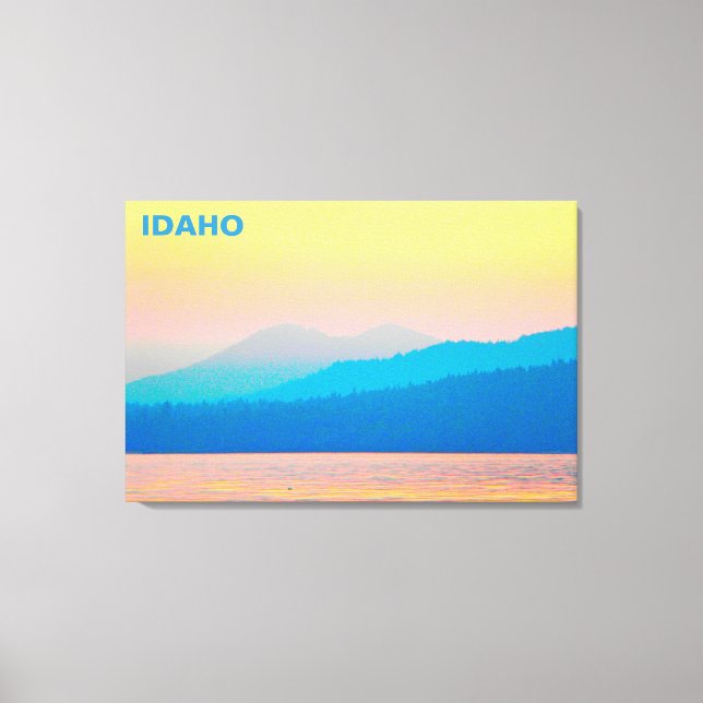 Cyan und Lachs Sunset Leinwanddruck (Vorderseite)