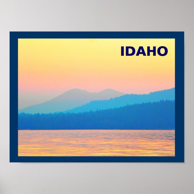 Cyan und Lachs Sunset Poster (Vorne)