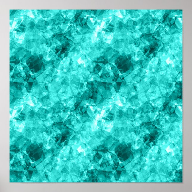 Cyan zerknitterte Textur Poster (Vorne)