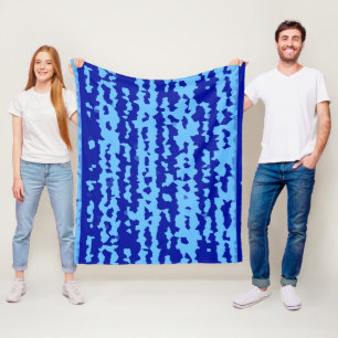 Cyanblaue unregelmäßige abstrakte Gestaltung Fleecedecke