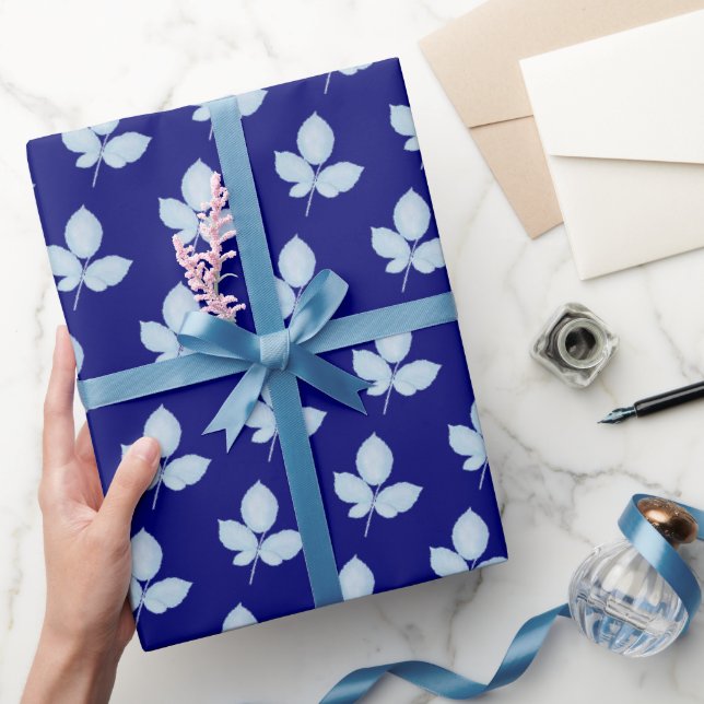 Cyano Print Bramble-Blätter Geschenkpapier (Schenken)