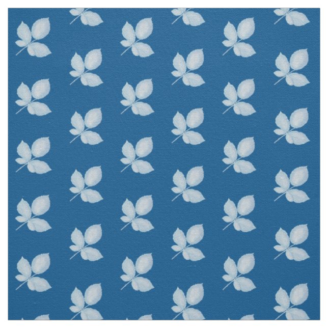 Cyano Print Bramble-Blätter Stoff (Muster)