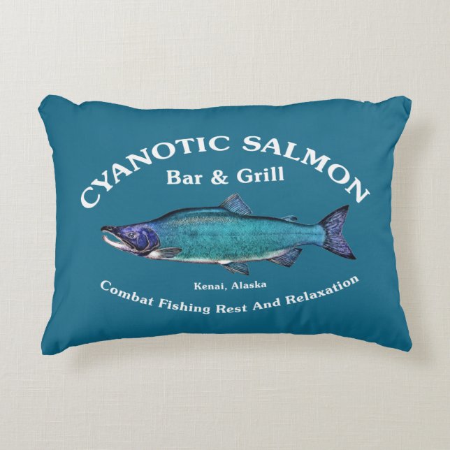 Cyanotic Lachs Bar & Grill Dekokissen (Vorderseite)