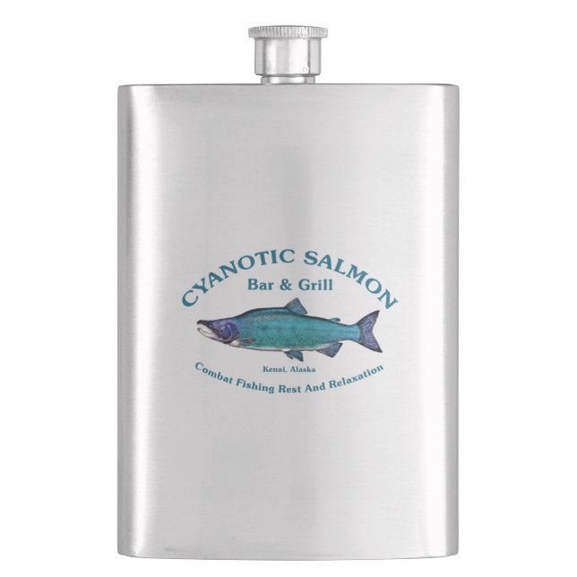 Cyanotic Lachs Bar & Grill Flachmann (Vorderseite)