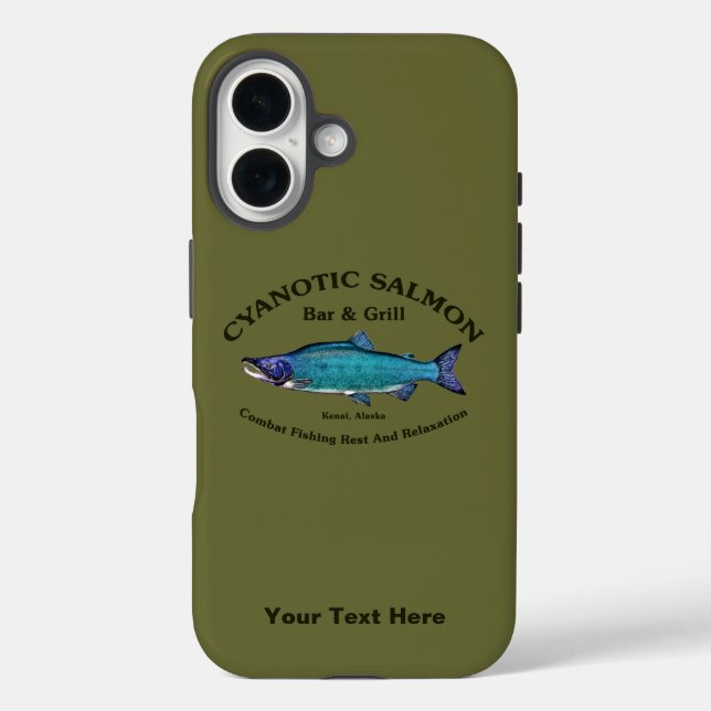 Cyanotic Lachs Bar & Grill iPhone 16 Hülle (Rückseite)
