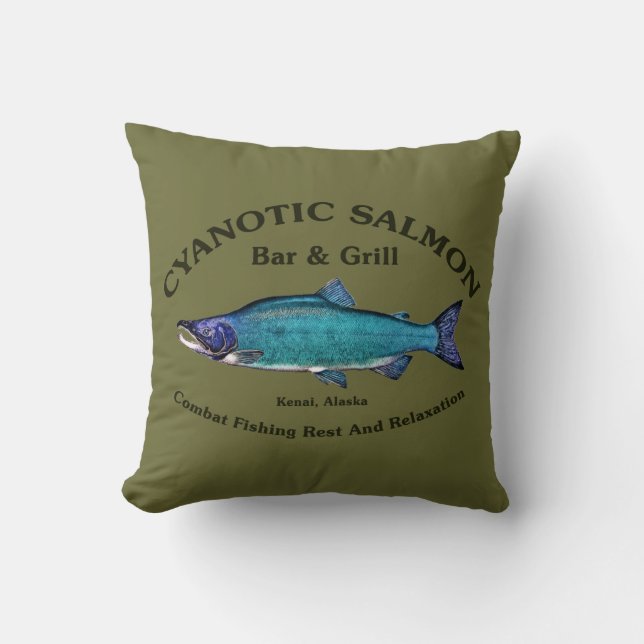 Cyanotic Lachs Bar & Grill Kissen (Vorderseite)