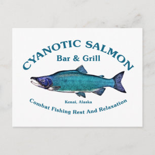 Cyanotic Lachs Bar & Grill Postkarte