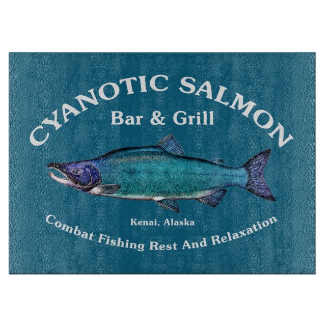 Cyanotic Lachs Bar & Grill Schneidebrett (Vorderseite)