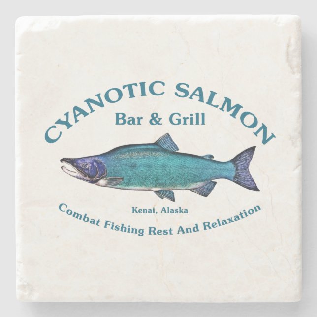 Cyanotic Lachs Bar & Grill Steinuntersetzer (Vorderseite)
