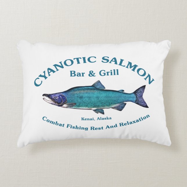Cyanotic Lachs Bar & Grill Zierkissen (Vorderseite)