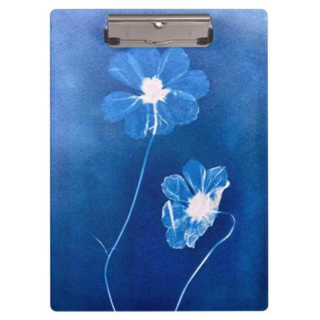 Cyanotypische Blume Klemmbrett (Vorderseite)