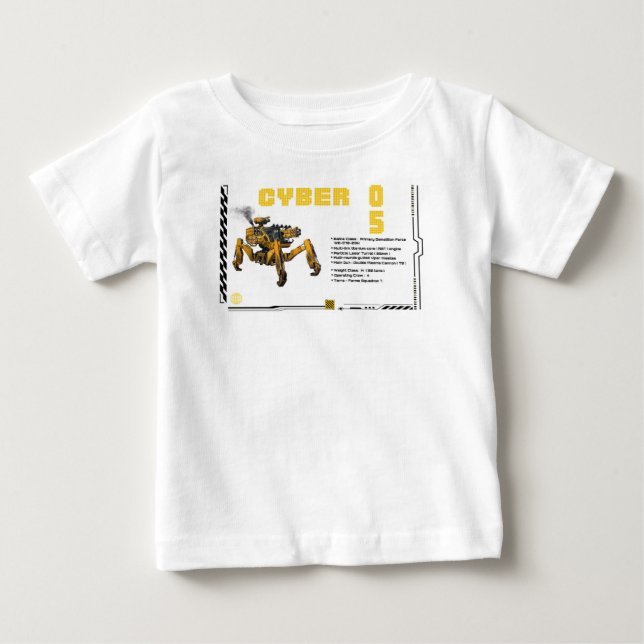 Cyber 05 Mech Robot Design Baby T-shirt (Vorderseite)