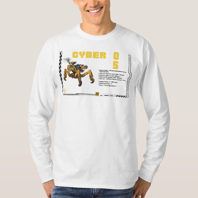 Cyber 05 Mech Robot Design T-Shirt (Vorderseite)