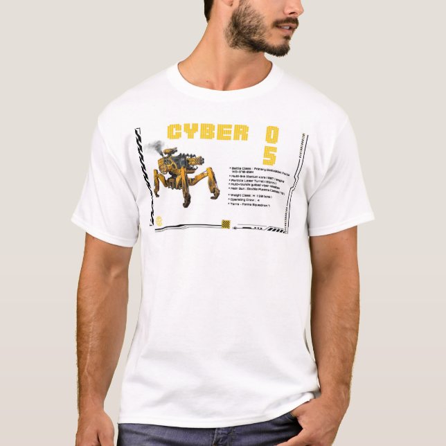Cyber 05 Mech Robot Design T-Shirt (Vorderseite)