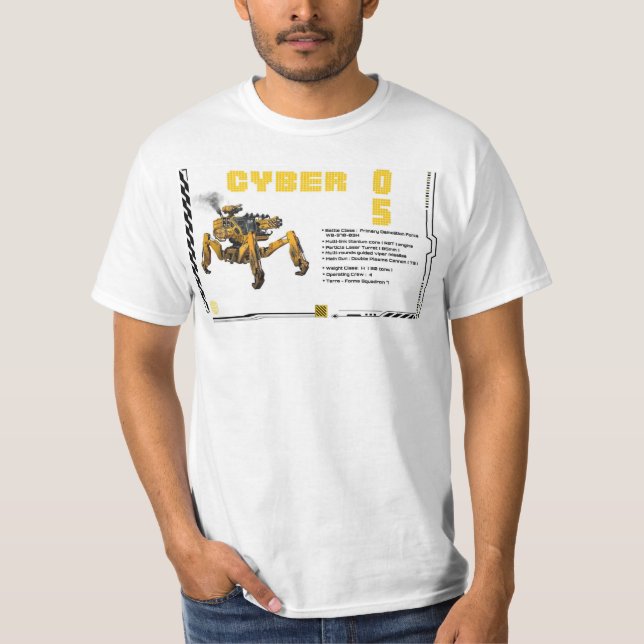 Cyber 05 Mecha Robot Design T-Shirt (Vorderseite)