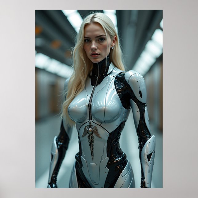 Cyber Aphrodite: Chrome Beauty Poster (Vorne)