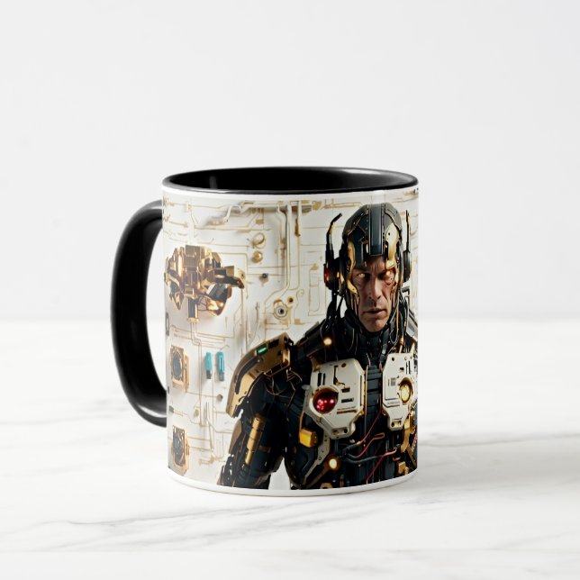 Cyber Art: Android Illustration Tasse (Vorderseite Links)
