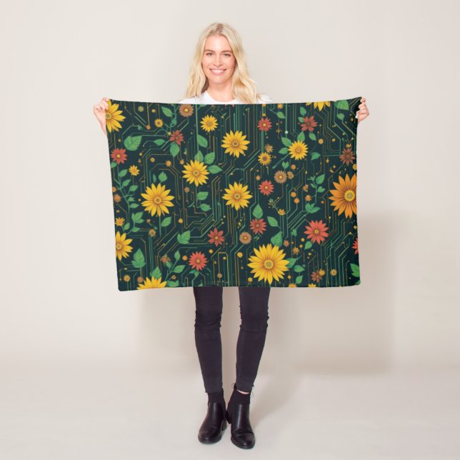 Cyber Bloom Fleecedecke (Beispiel)