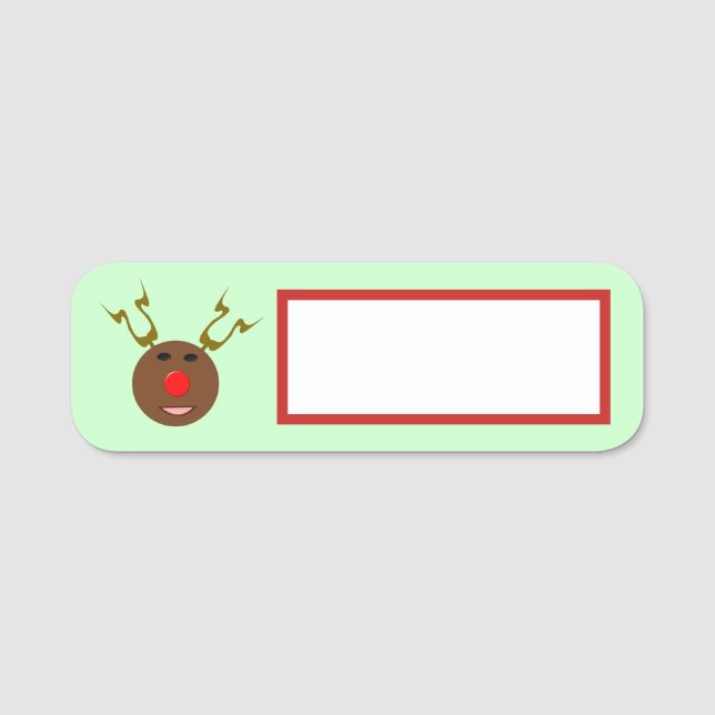 Cyber Christmas Reindeer Namensschild (Vorderseite)