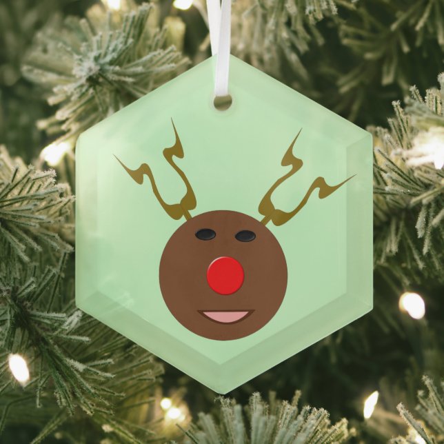 Cyber Christmas Reindeer Ornament Aus Glas (Insitu)