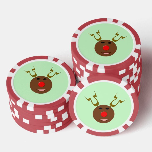 Cyber Christmas Reindeer Pokerchips (Stapel)