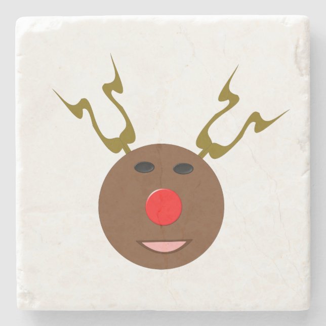 Cyber Christmas Reindeer Stone Untersetzer (Vorderseite)