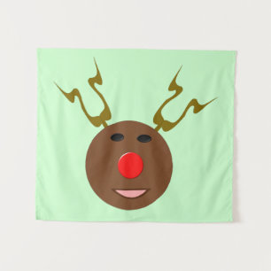 Cyber Christmas Reindeer Wandteppich