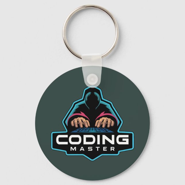 Cyber Coding Guru: Tech Geschenke Schlüsselanhänger (Vorderseite)