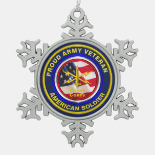 Cyber-Corps der Proud-Armee Veteran Keepake Schneeflocken Zinn-Ornament