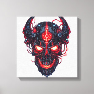 Cyber-Dämon-Schädel Lord Leinwanddruck