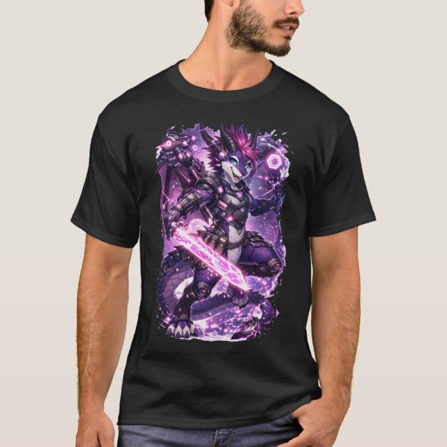 Cyber-Drache T-Shirt (Vorderseite)
