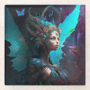 Cyber Fairy Fantasy Art Glasuntersetzer