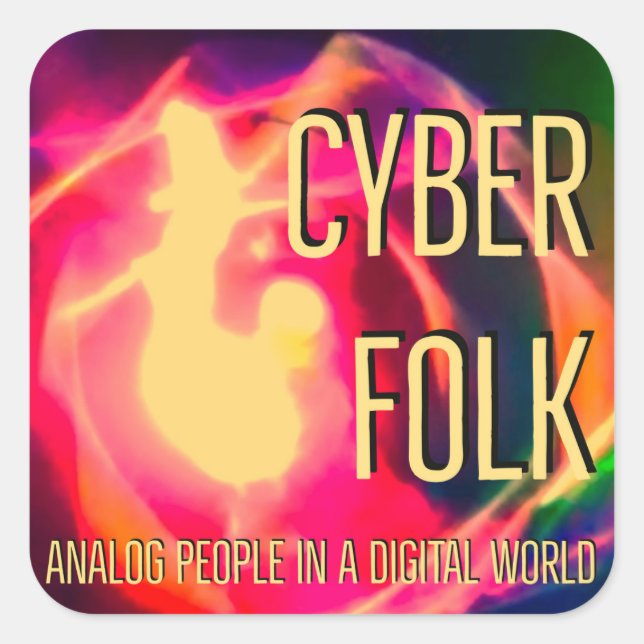 Cyber Folk Quadratischer Aufkleber (Vorderseite)