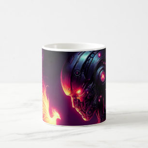 Cyber futuristischer Roboter-Phönix-Feuergeist Kaffeetasse