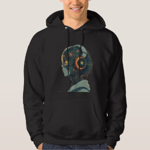 Cyber-Gamer-Kopf-Illustrations-T-Shirt Hoodie