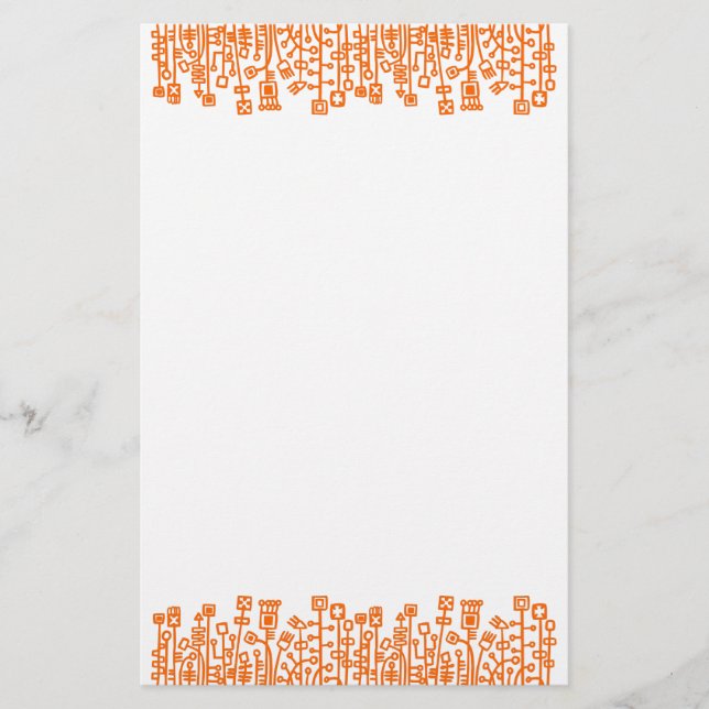 Cyber Garden - Orange Briefpapier (Vorderseite)