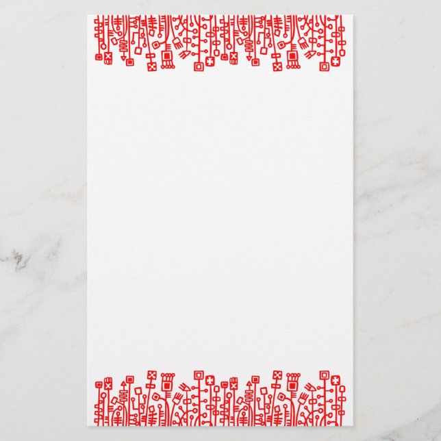 Cyber Garden - Red Briefpapier (Vorderseite)
