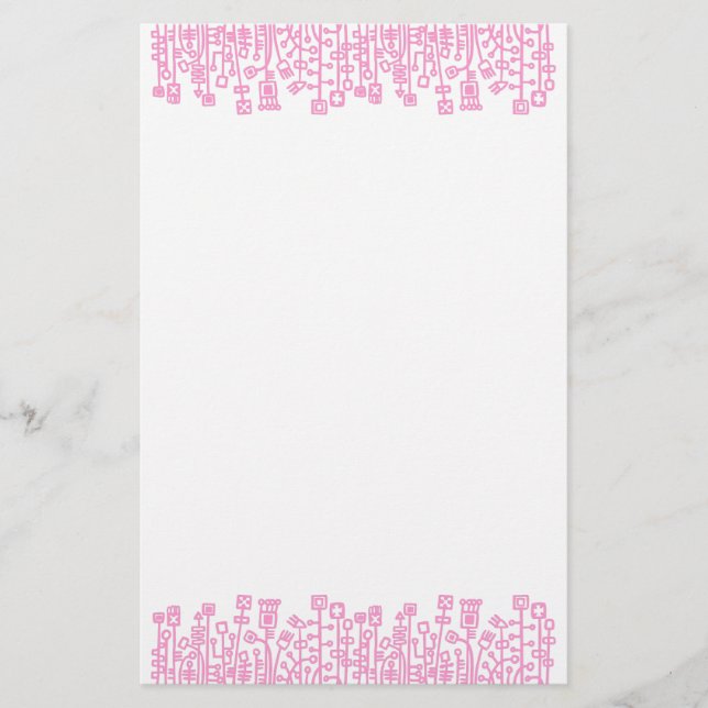 Cyber Garden - Rosa Briefpapier (Vorderseite)