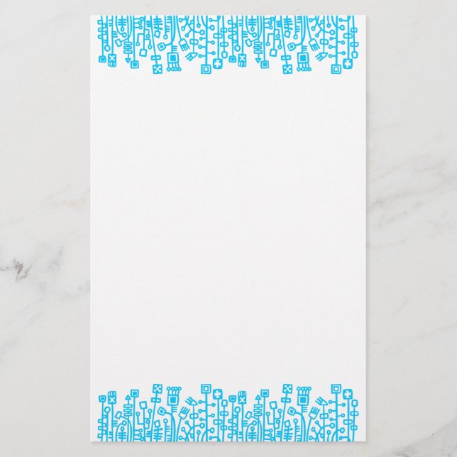 Cyber Garden - Sky Blue Briefpapier (Vorderseite)