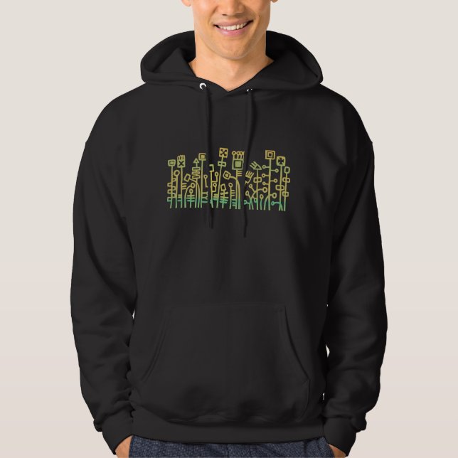 Cyber-Garten - Farbe gemasert Hoodie (Vorderseite)