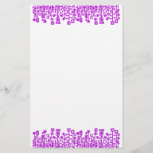 Cyber-Garten - Lila Briefpapier
