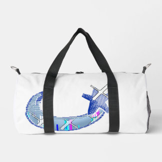 Cyber Glitch Mond und Stern Duffle Bag