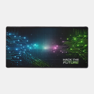 Cyber Grid Glow für Tech-Teenager Schreibtischunterlage