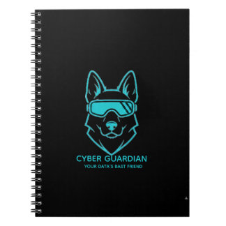 Cyber Guardian Blue Tech Maskottchen - Spiral Foto Notizblock
