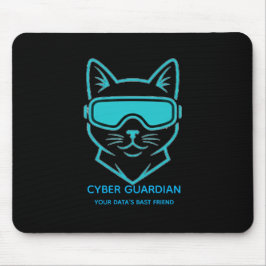 Cyber Guardian Neon Cat Gaming-Mauspad - Tech Blau Mousepad