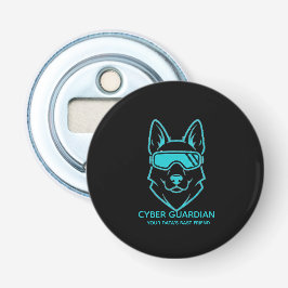 Cyber Guardian Neon Dog - Gamer und Techie Flasche Flaschenöffner