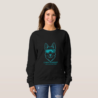 Cyber Guardian Neon Dog Mascot - Tech Streetwear S Sweatshirt